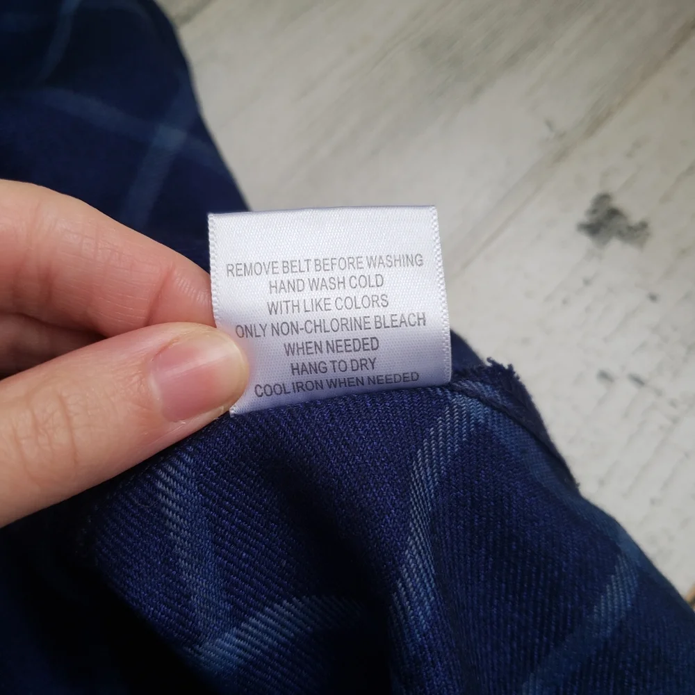 Modcloth| Breathtaking Tiger Lilies Midi Skirt Tartan Navy Plaid Size Small - Picture 9 of 9